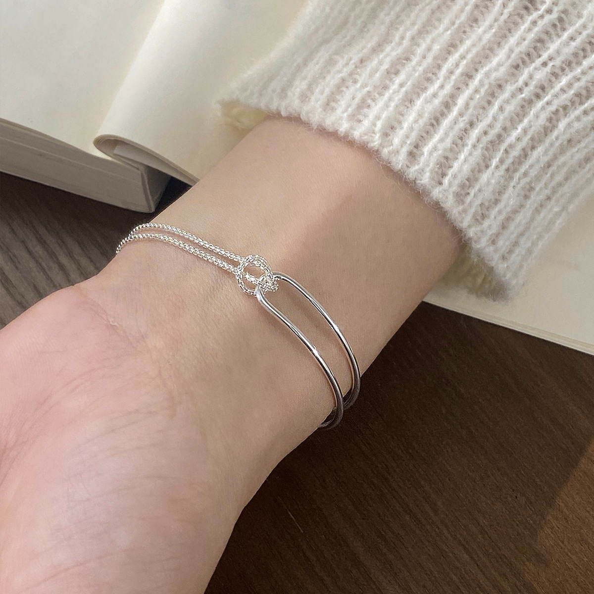 Einfacher Stil Klassischer Stil Einfarbig Sterling Silber Überzug Vergoldet Armbänder display picture 2