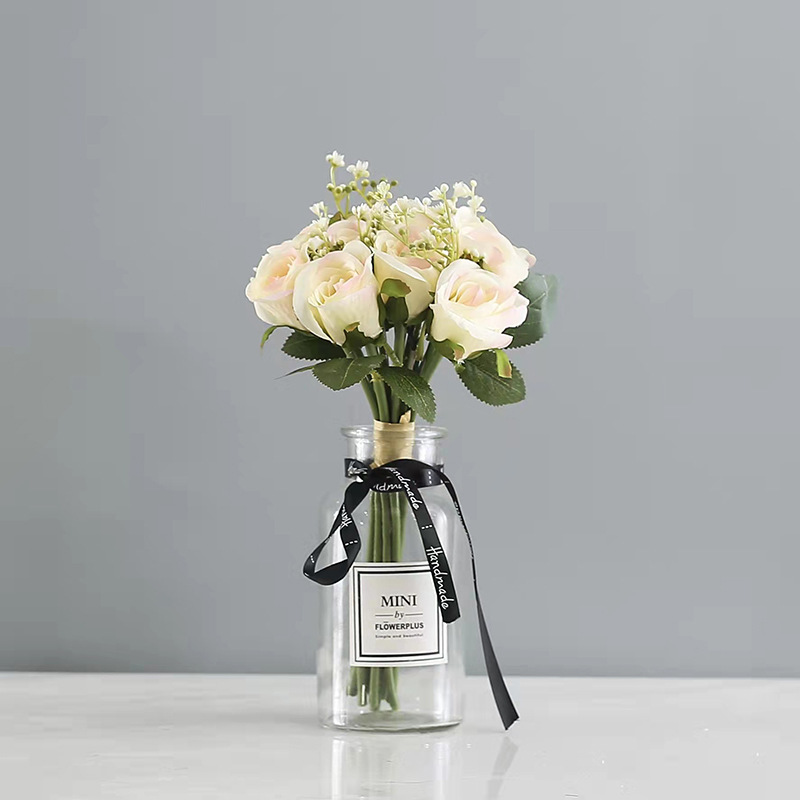Ramo de Rosas Artificiales para Novia, Hecho a Mano con Tela de Seda, Estilo Bosque, Flores Eternas para Boda, Estilo Bosque image 13