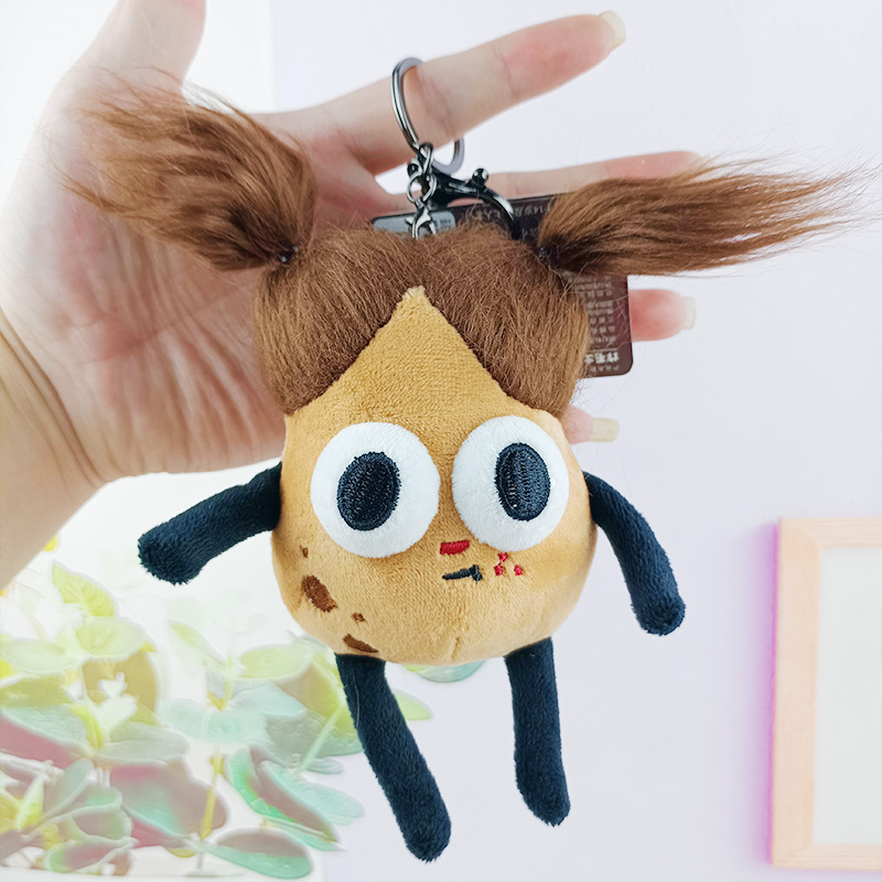 En línea popular de piel frita de patata Jun peluche muñeca llavero colgante muñeca de peluche de juguete muñeca de regalo al por mayor