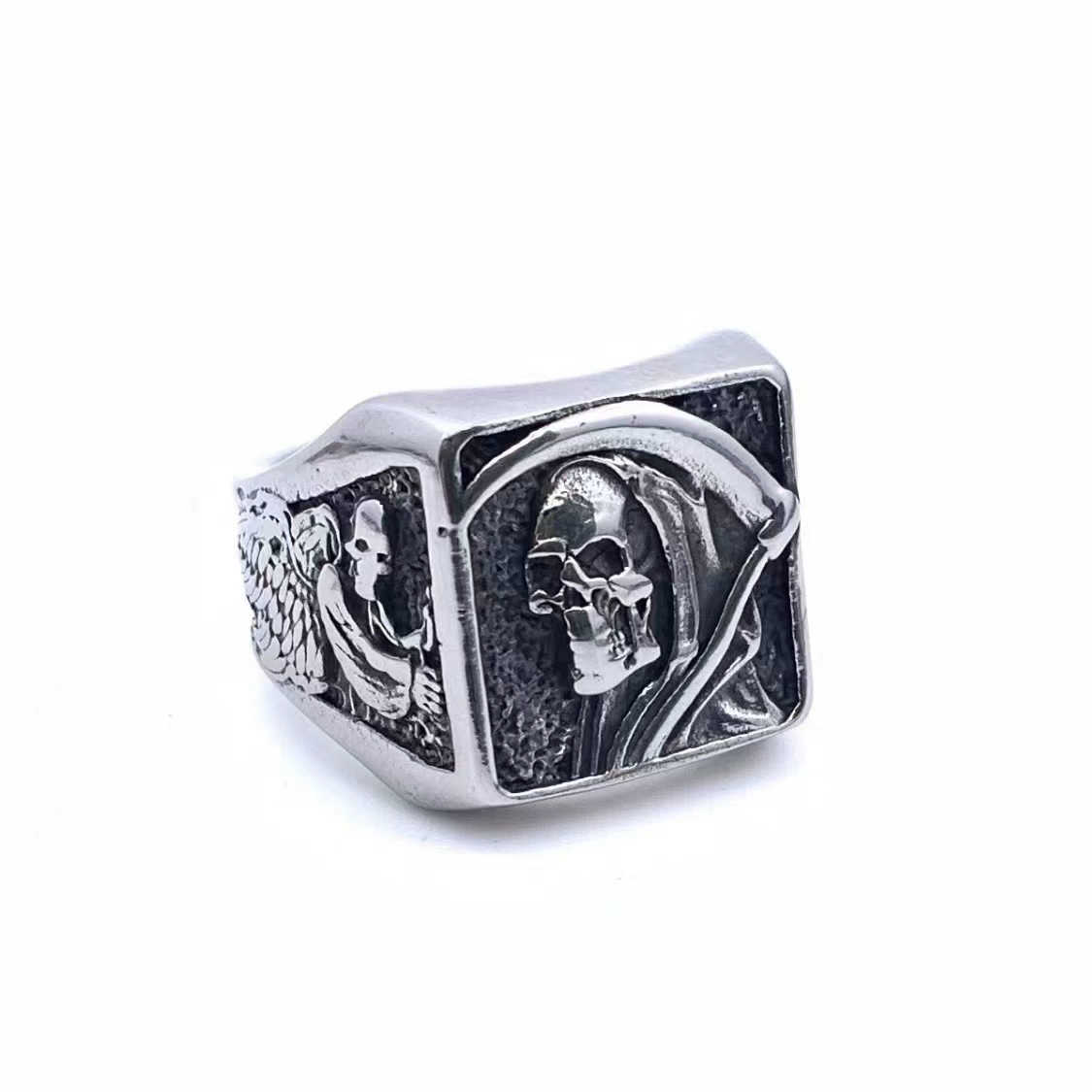 Retro creative ring stainless steel, accessory, European style