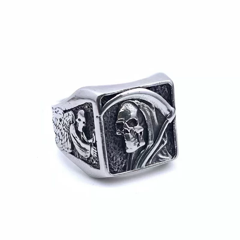 Retro creative ring stainless steel, accessory, European style