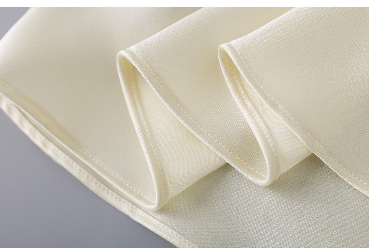 Áo thun nữ cổ tròn tay lửng chất liệu acetate cao cấp phong cách Pháp — màu đen chi tiết 28