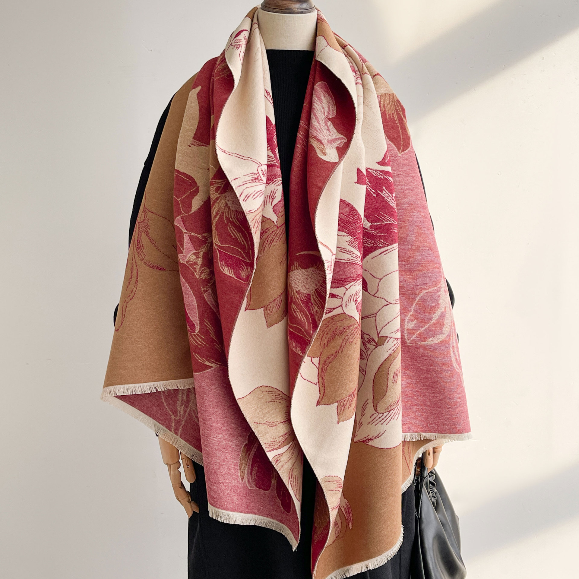 Nuevo jacquard de alta calidad bufandas de cachemira de invierno mujeres dobles lados calentamiento buñuelo de cuello universal chapa grueso estilo coreano