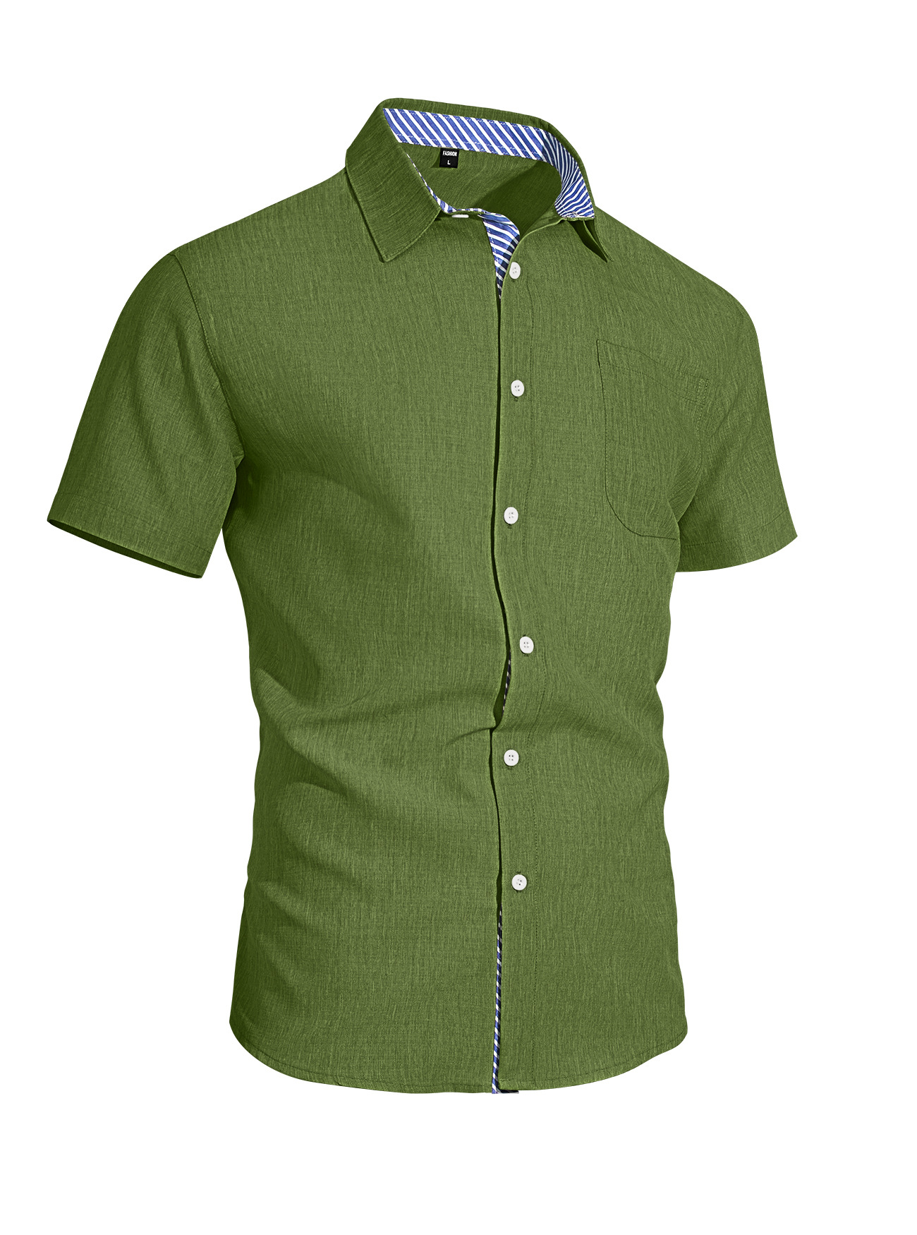Transfronterizo Amazon verano nuevo hombre botón de solapa bolsillo camisa de manga corta camisa casual americana