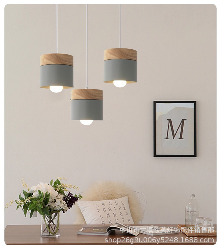 Lámpara colgante nórdica tipo macaron, diseño minimalista para cafeterías, comedores o dormitorios