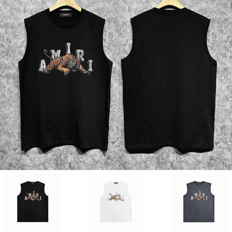 Long-term goods foreign trade cross-border European and American fashion brand summer AMIRI T SHIRT sleeveless vest T-shirt