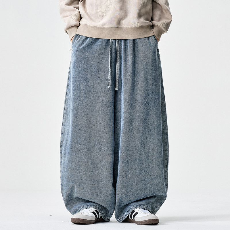 Year-Round Men's Plus-Size Japanese Retro Workwear Jeans, Loose Casual Straight-Leg American High-Street Denim Pants Year-Round Men's Plus-Size Japanese Retro Workwear Jeans, Loose Casual Straight-Leg American High-Street Denim Pants