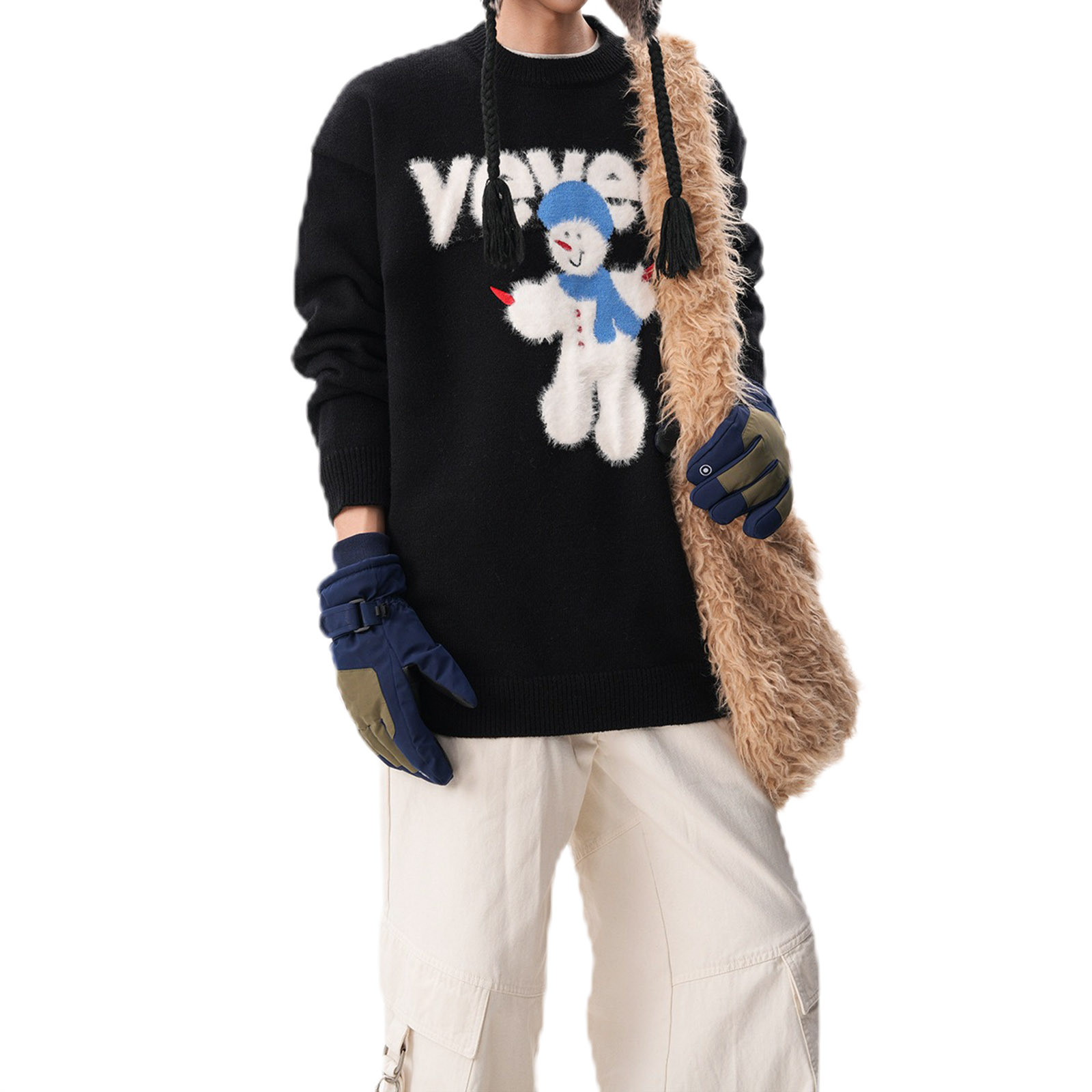 Explosiones transfronterizas de tamaño europeo de tamaño grande jersey de jersey jersey hombre de nieve marca de tendencia de Navidad fábrica de jersey de invierno al por mayor