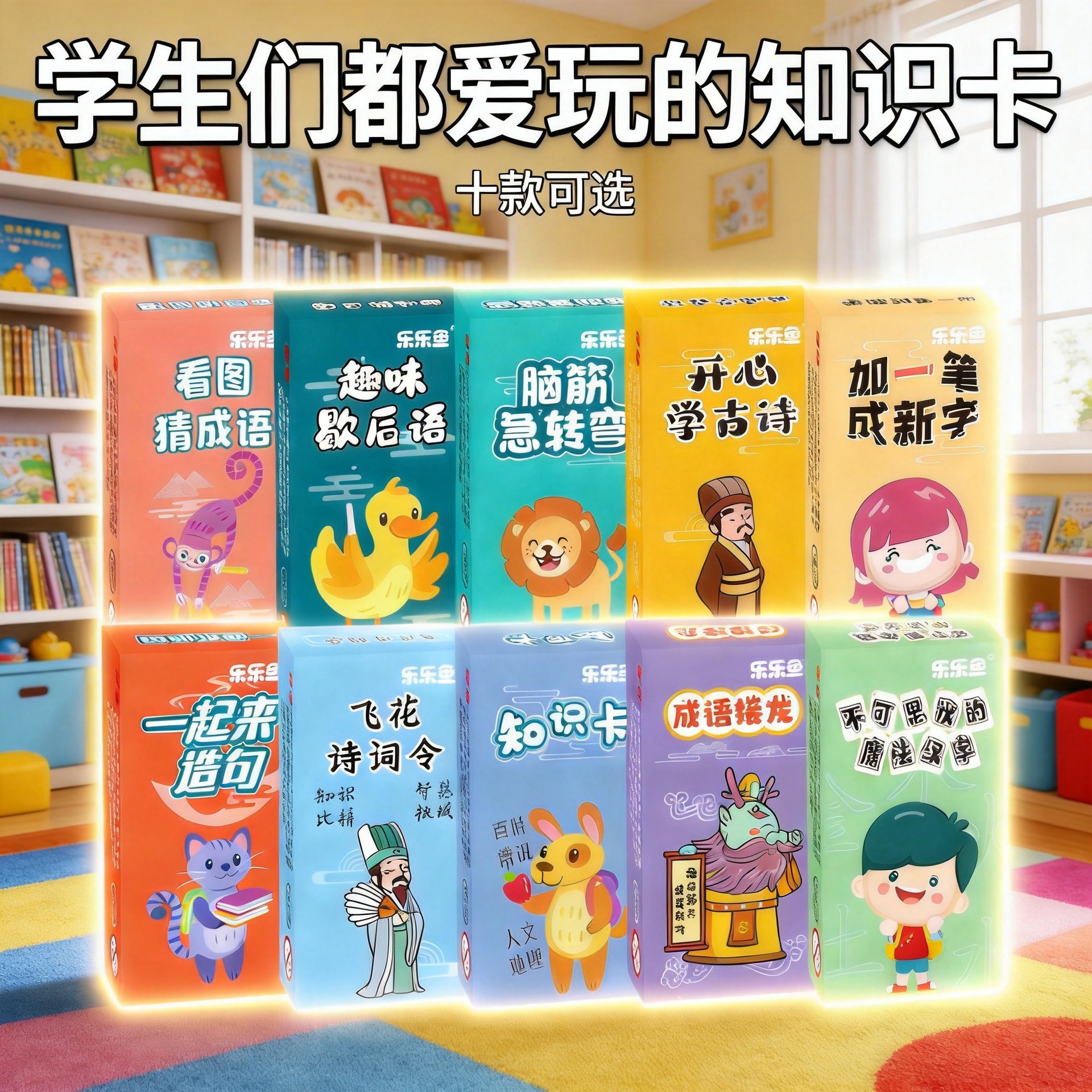 Fun knowledge cards, encyclopedia general knowledge cards, answer cards, cognitive puzzle cards, and literacy challenges for elementary school students.