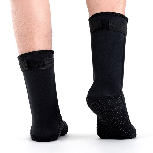 Men's 3/5mm Dive Socks for Swimming, Warming, Deep Diving, Snorkeling, Waterproof Material, Long Tube, Anti-Slip, Wear-Resistant Beach Socks