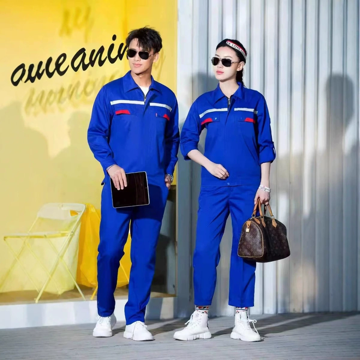 Весенне-осенняя антистатическая рабочая одежда с длинными рукавами, не выцветает, подходит для электронных заводов и строительных площадок, модная спецодежда для защиты труда.