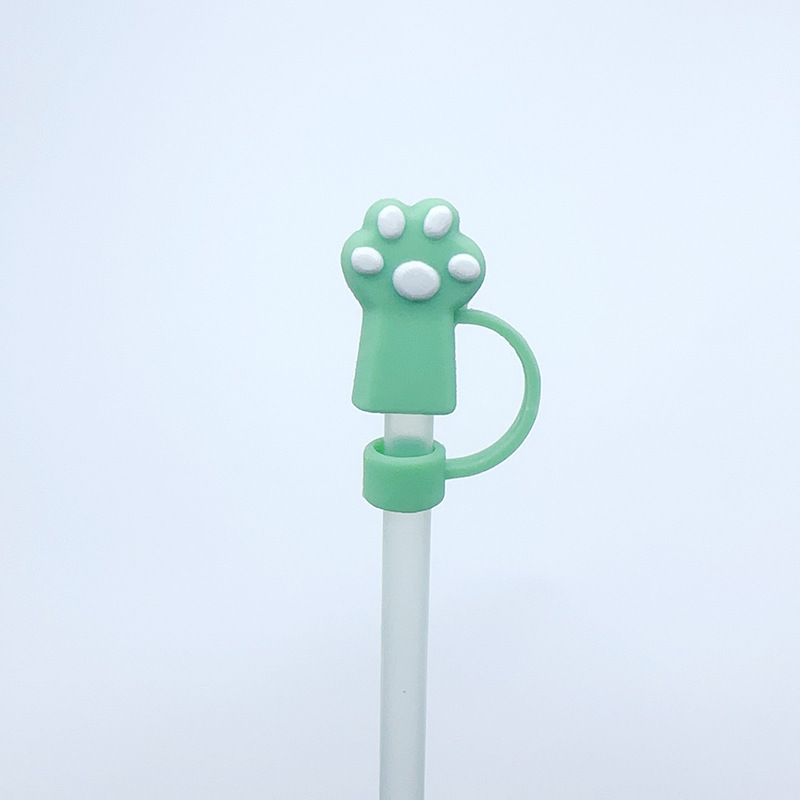 Comercio electrónico transfronterizo garra de gato de dibujos animados lindo tapa de pajita de gran diámetro 10mm tapón de pajita creativo a prueba de polvo al por mayor