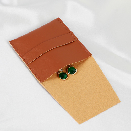Black Pu Leather Jewelry Bag Flip Ring Necklace Storage Bag Jewelry Storage Bag Customized Logo