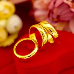 小紅書風光沢リング 男女兼用 カップルリング 結婚指輪 6mm 真鍮金メッキリング 工場卸売