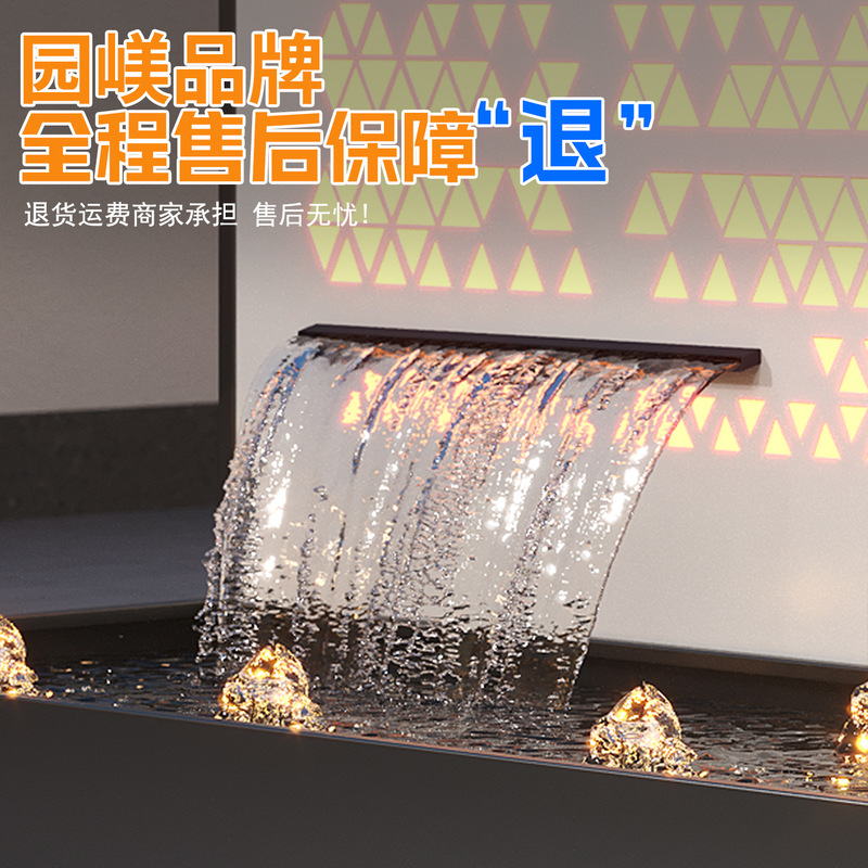 Stainless Steel Waterfall Outlet, Flowing Water, Garden Water Curtain Wall, Water Curtain, Water Trough, Water Feature Wall, Flowing Water Wall, Fish Pond Landscaping