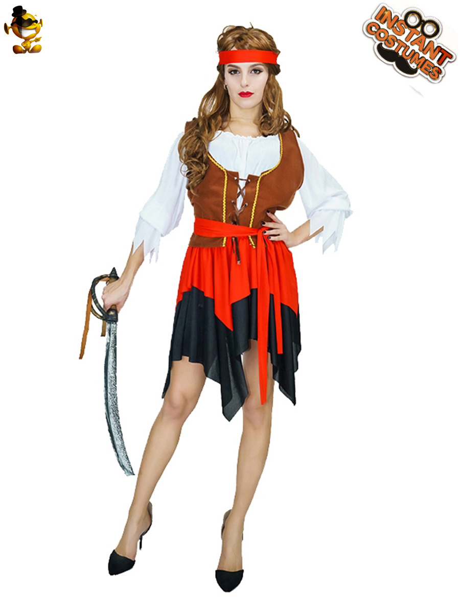 Halloween Adulto Mujer Pirata Carnaval Disfraz de Halloween Disfraz de cosplay Disfraz de fiesta de disfraces