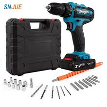SNJUE鋰電鑽套裝電動螺絲刀21V充電手電鑽有刷款電起子手槍鑽