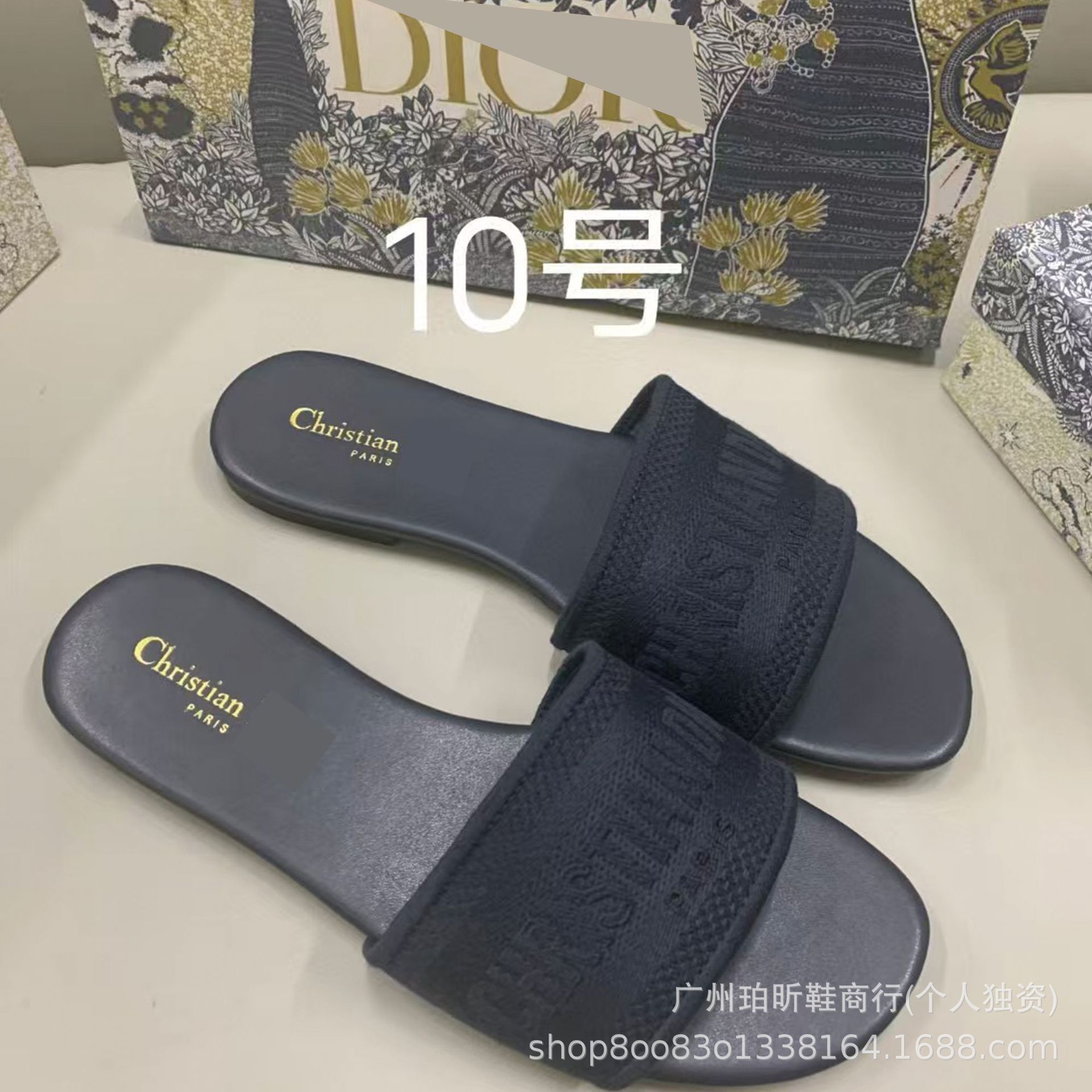 Zapatillas clásicas de alta versión D casa bordadas en una línea Zapatillas de piel de oveja para mujer