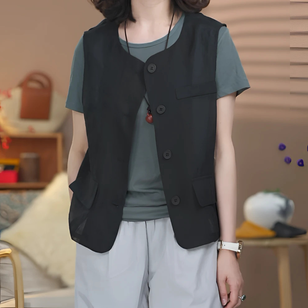 Summer Vest for Women, Thin Style, 2026 New Fashion Design, Casual Short Versatile Mesh Vest for Outerwear