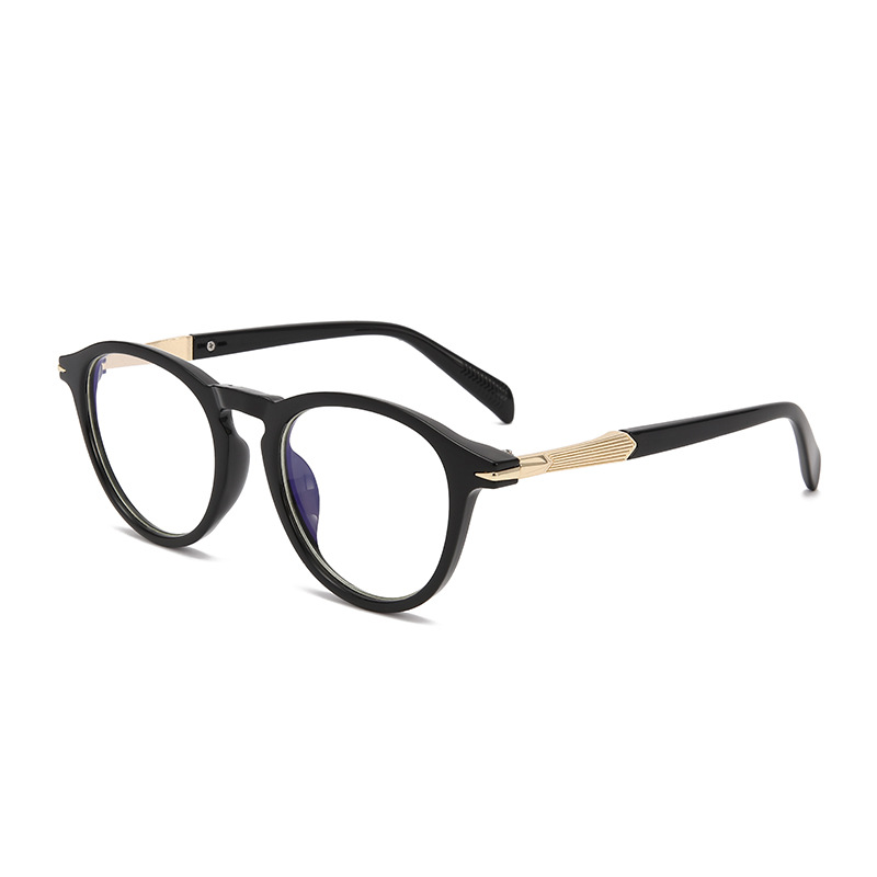 Moda nuevo espejo plano de alta gama para estudiantes de cuello blanco gafas anti-azul montura negra gafas de montura antirradiación al por mayor