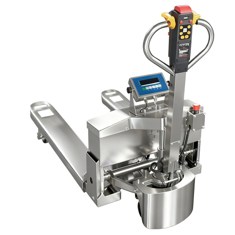 2 toneladas de acero inoxidable 304 carretilla elevadora eléctrica escala pallet camión anticorrosión antiaoxidable escala electrónica pesada hidráulica remolque buey