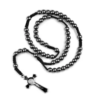 Hematite черный желчный камень розарий пятисабзац ручной четки крест подвеска трансграничная торговля ювелирные изделия оптом