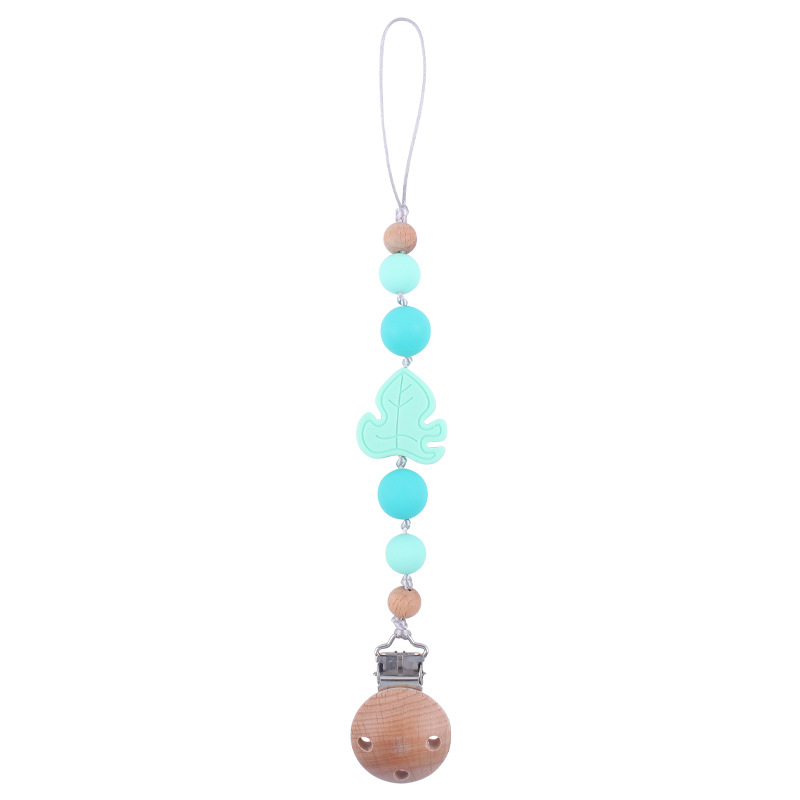 Bebé suministros de dibujos animados hojas de silicona mordedor creativo bebé DIY silicona mordedura molar Cadena de pezón Nuevo