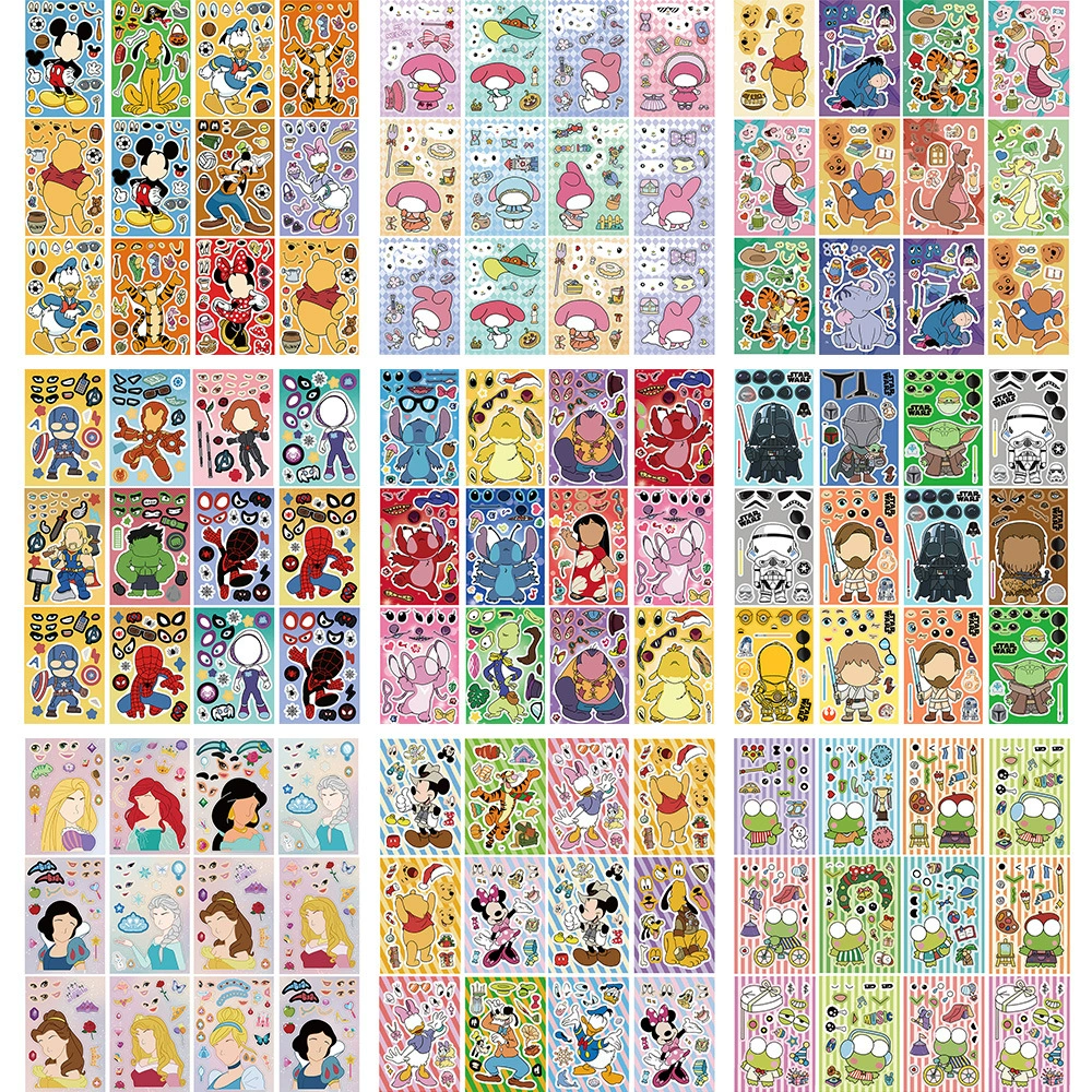 Игрушка головоломки наклейка взрывной мультяшный образ Make a face изменение лица наклейка DIY водонепроницаемая детская игровая наклейка