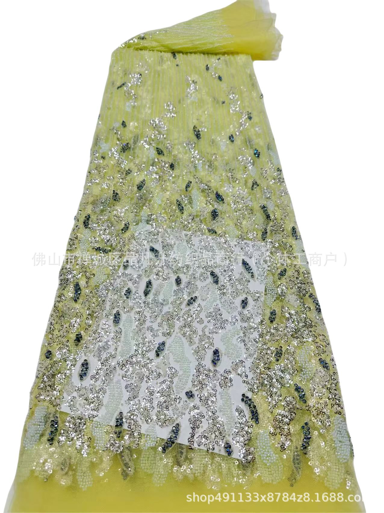 Pipe de perlas bordado sequinilla tela de bordado vestido de boda tela de moda de rendimiento de escenario tela de moda spot transfronterizo image 11