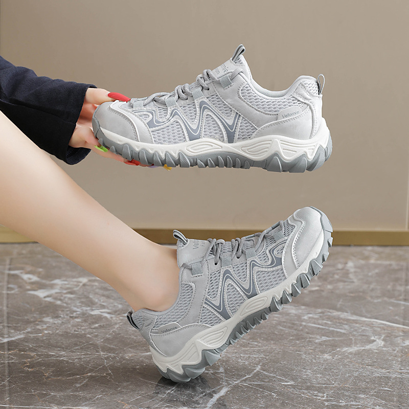 Zapatillas Chunky para Mujer AI2022, Suela de Caucho y Malla con PU, Aumento de Altura, para Uso Diario