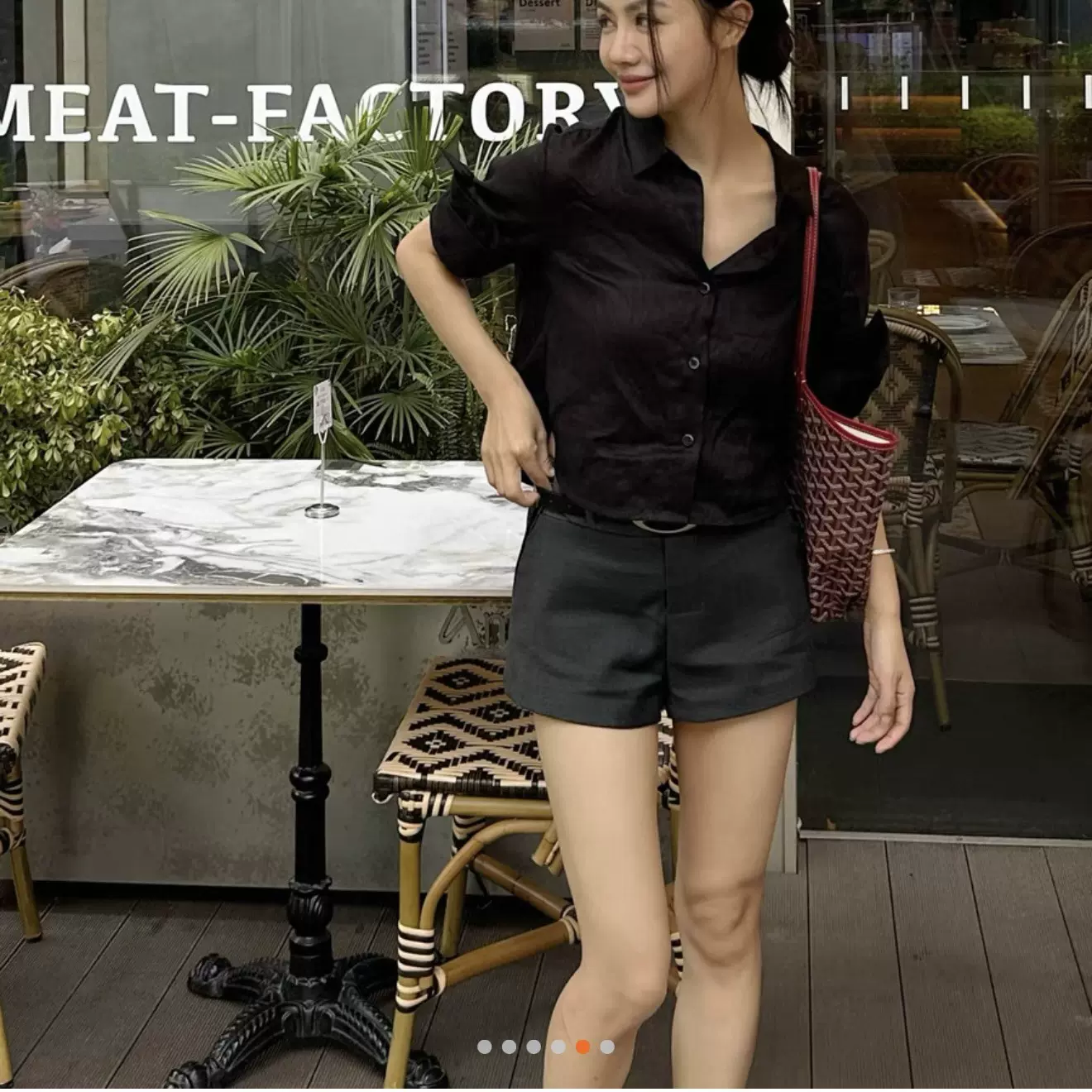 宅女松弛慵懒100%亚麻长袖衬衫女001FIT短型手工卷袖短袖衬衫5509