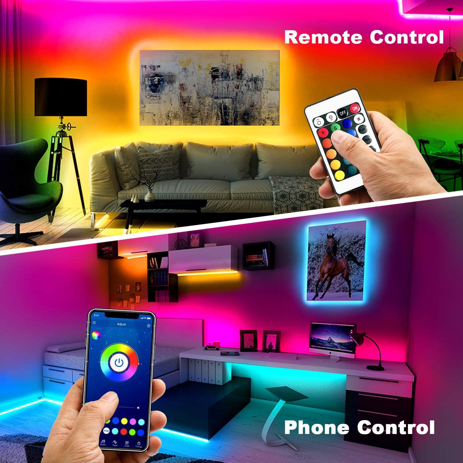 Lámpara de cinta LEDRGB colorido ambiente de luz USB TV fondo 3535 adhesivo no electrodo atenuación image 2