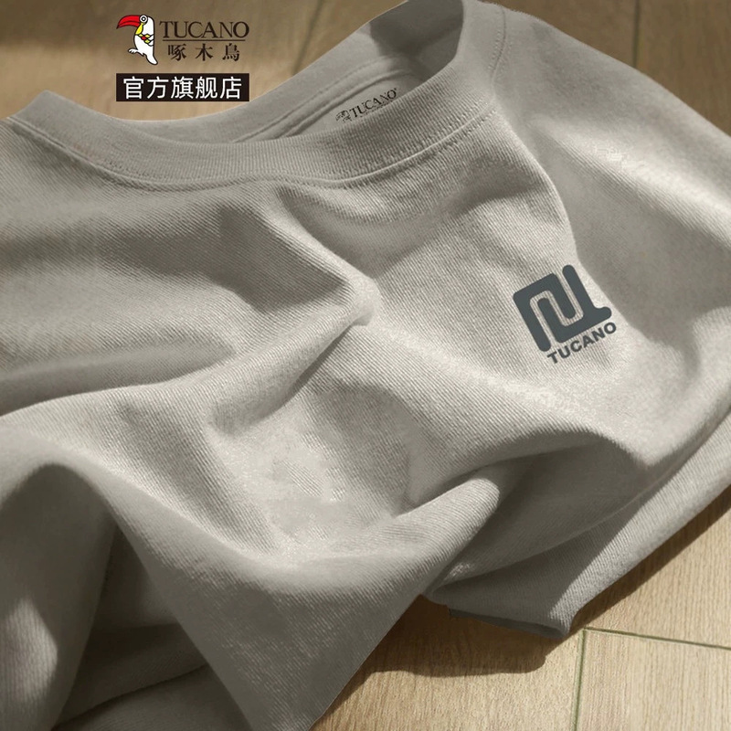 Woodpecker pure cotton men's short-sleeve summer 2026 new spring and autumn loose large size long-sleeve t-shirt YB Woodpecker pure cotton men's short-sleeve summer 2026 new spring and autumn loose large size long-sleeve t-shirt YB