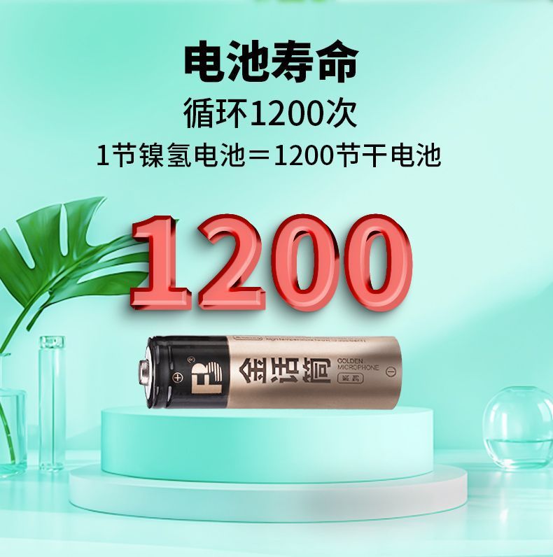 Fengbiao No. 5 Battery Rechargeable Gold Microphone 2800 Mah Nickel Metal Hydride Ktv Microphone No. 5 No. 7 High Capacity