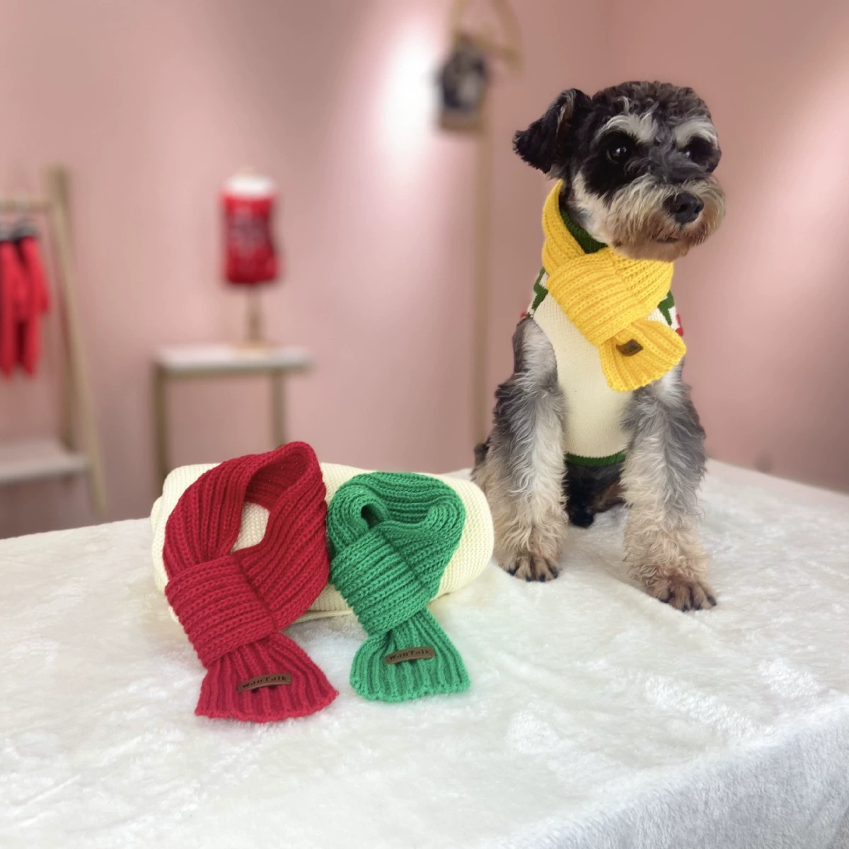 Зимний мягкий и теплый акриловый ПЭТ вязаный шарф (без кожаной этикетки)