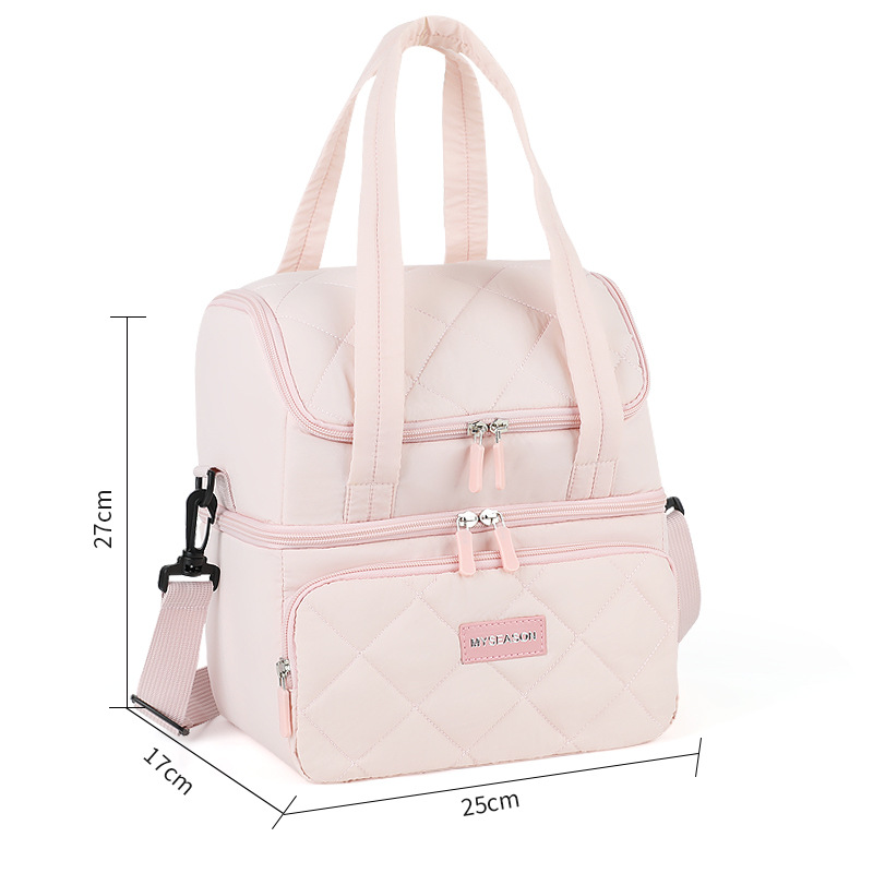 Bolsa de almuerzo transfronteriza de Amazon, bolsa de almuerzo de doble capa, bolsa de aislamiento térmico multifuncional, bolsa de almuerzo portátil para trabajar