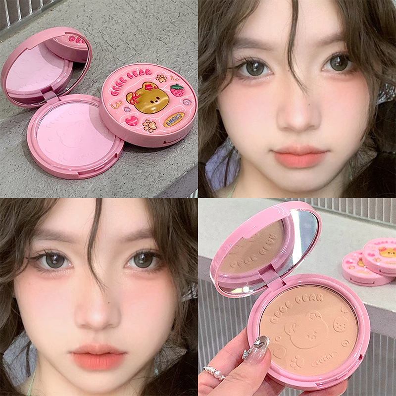 Gegebear cuero suave, ligero, polvo de maquillaje, polvo de maquillaje mate, polvo de maquillaje, polvo de maquillaje