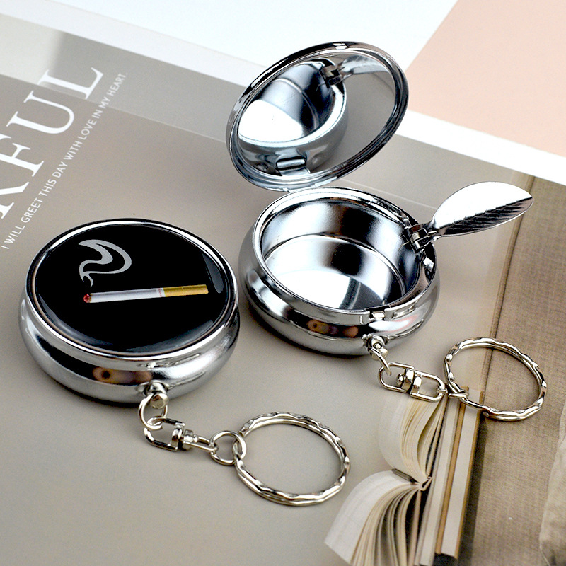 Creative Personalized Metal Ashtray Mini Portable Ashtray with Lid Bag Ashtray Bag Small Gift