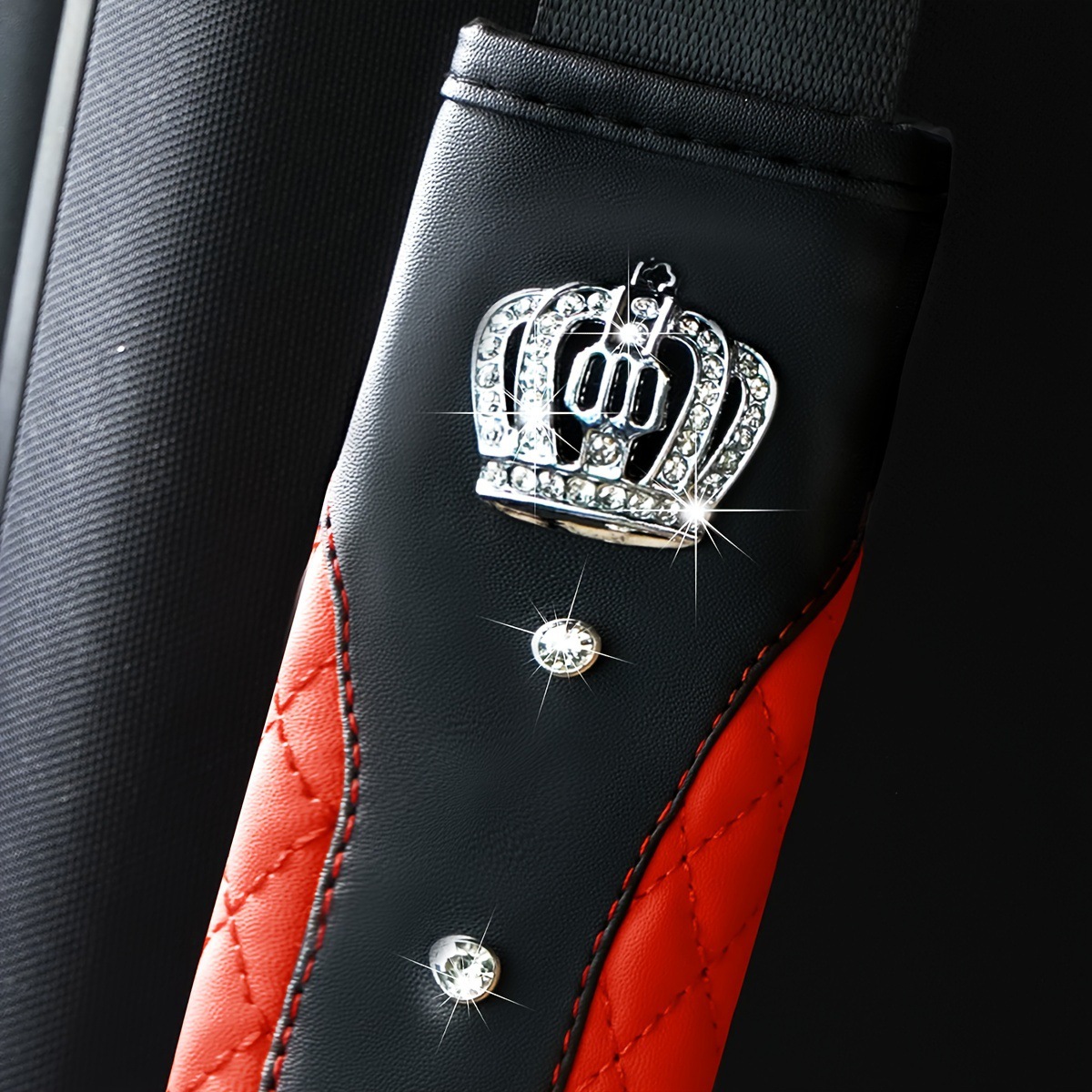 Car steering wheel set diamond crown shoulder pad armrest box cushion four-piece high-quality cross-border explosion wholesale
