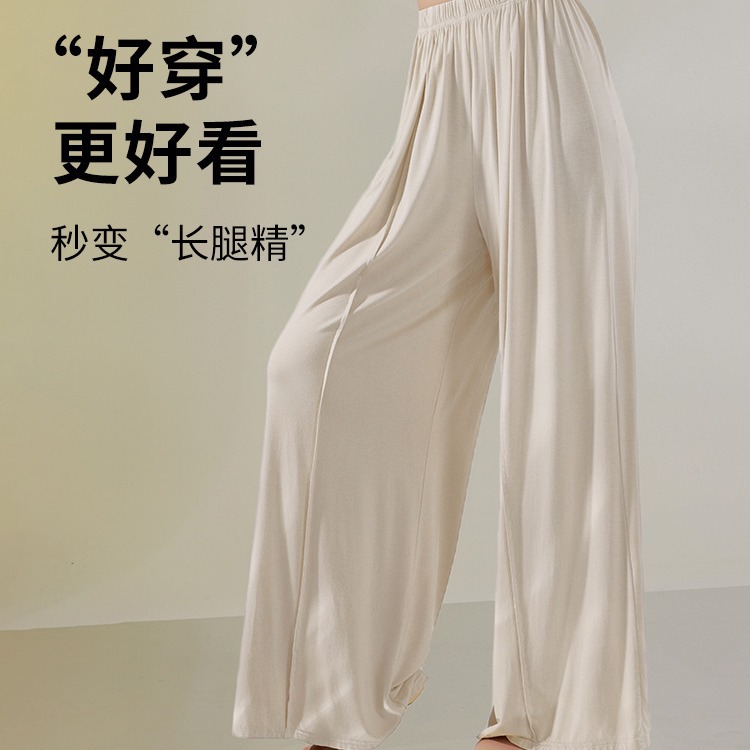 舞蹈服女夏季新款现代直筒古典中国跳舞形体练功宽松阔腿裤子成人