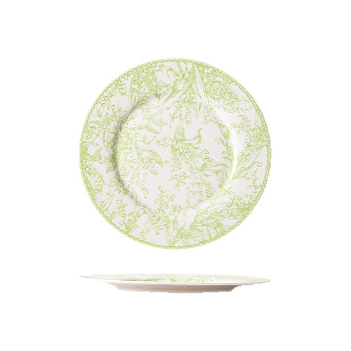 Plato simple retrógrado plato plano conjunto de platos de platos caseros de alta sensación platos de cerámica verdes azulejos platos de platos image 5