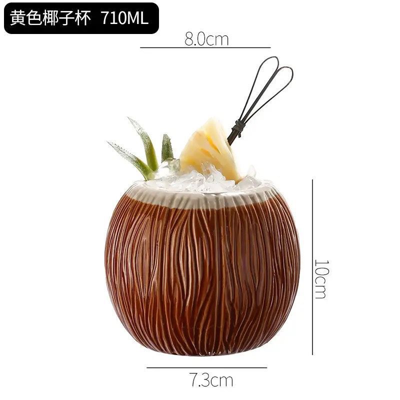 Estilo extraño Hawaiian Tiki Cup Tiki Cup Cocktail Glass Glass Ceramic Frosted Glass Drinking Glass Ideas