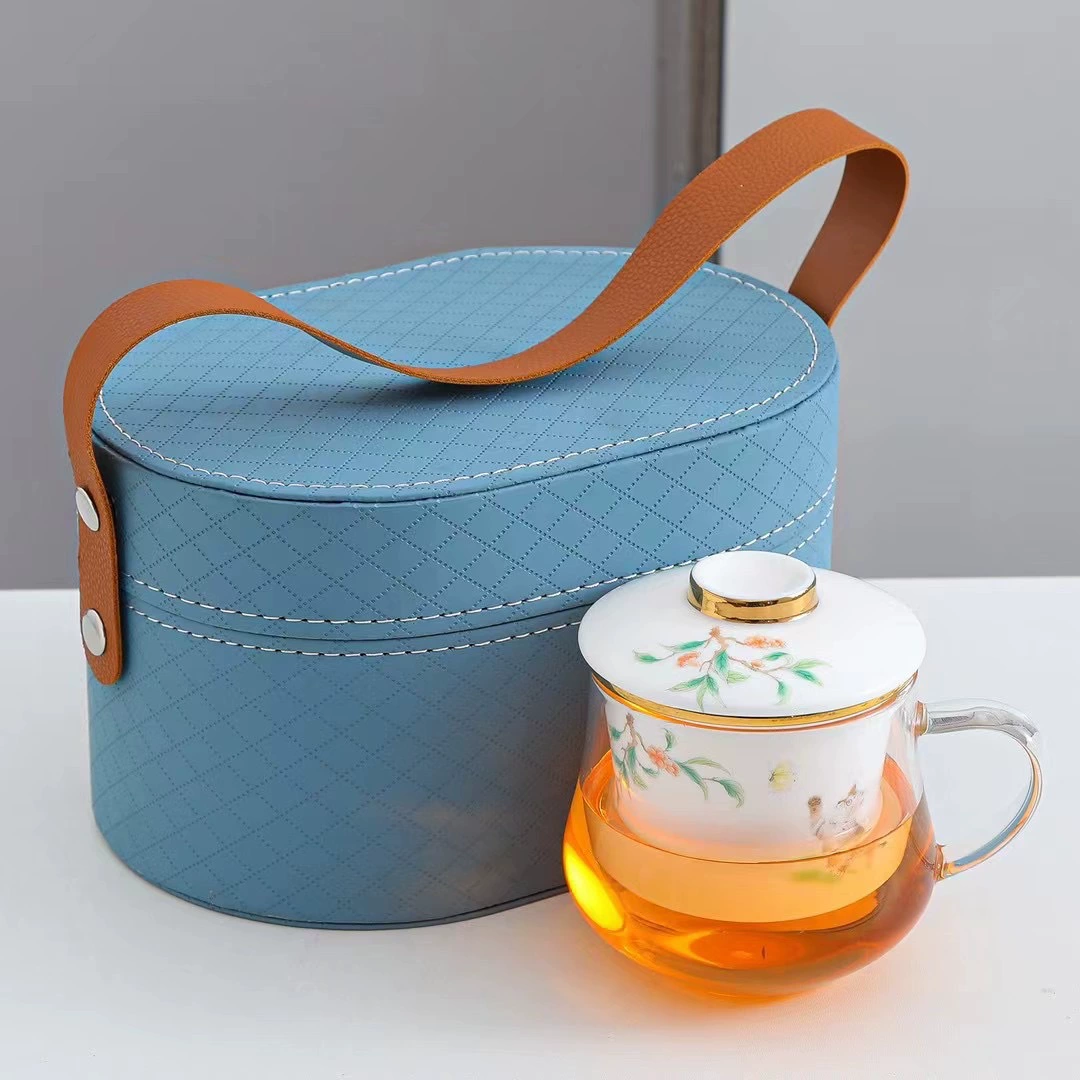 Glass ceramic tea cup, cigarette holder, liner for office