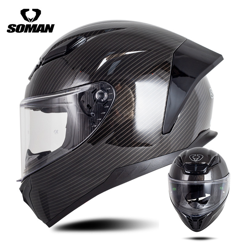 新型SOMANオートバイレースヘルメット男女四季機関車騎乗電気自動車カップルヘルメットSM973