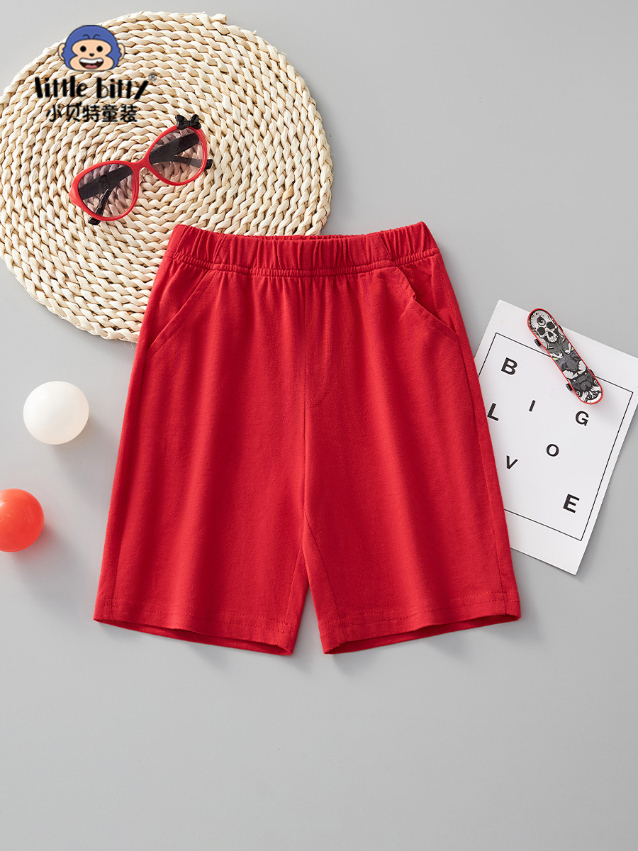 Summer New Style 2025 Solid Color Five-Point Pants Comfortable Sports Casual Boys Shorts Boys Summer Shorts