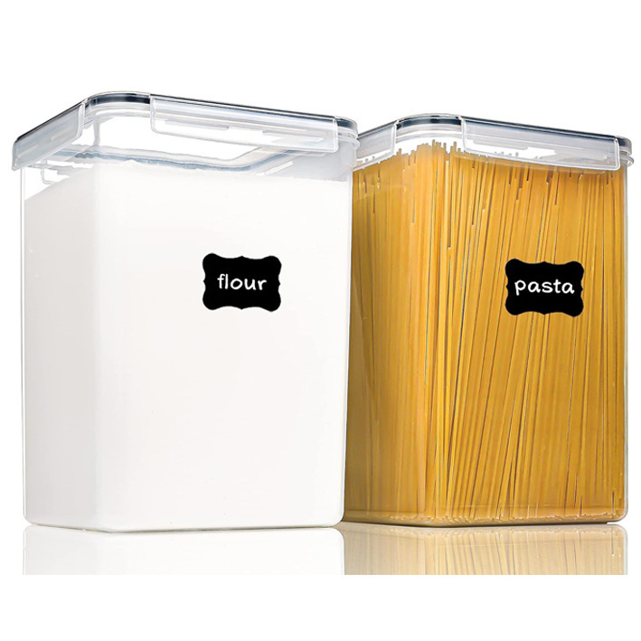 Barril de harina transfronteriza 5.2L caja de almacenamiento de plástico cuadrada para alimentos caseros frutas secas granos caja de almacenamiento a prueba de humedad