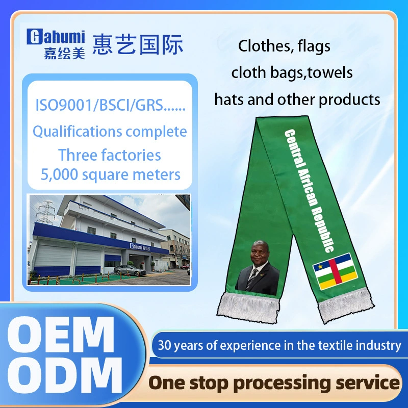 Пользовательский дизайн все национальные флаги шарфы Качественный материал Центрально-Африканская Республика Выборы Президентская кампания