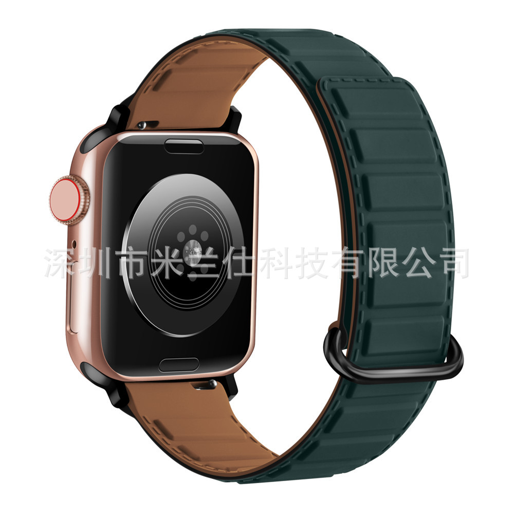 Adecuado para Apple Watch silicona S9 fuerte succión magnética iwatch56789se deportes ultra2 correa de reloj