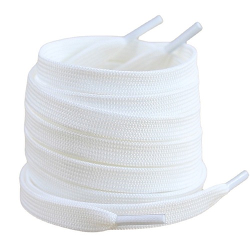 Double-layer laces for men and women, canvas shoes, white and black, flat, trendy and versatile laces.