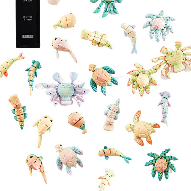 Imprimir 3D Imprimir Imán de refrigerador de animales marinos Creativa Tortuga Pulpo Estéreo Pegatina magnética Decoración del hogar Regalos al por mayor